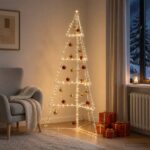 vidaXL Kovový vianočný stromček KUOPIO 140 cm Oceľ Biela