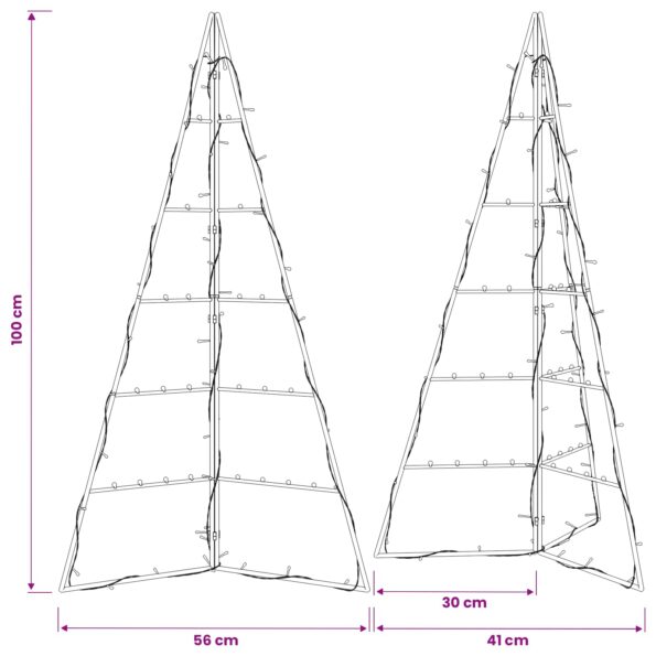 vidaXL Kovový vianočný stromček s LED KUOPIO 100 cm Teplá biela Oceľ – Obrázok 7
