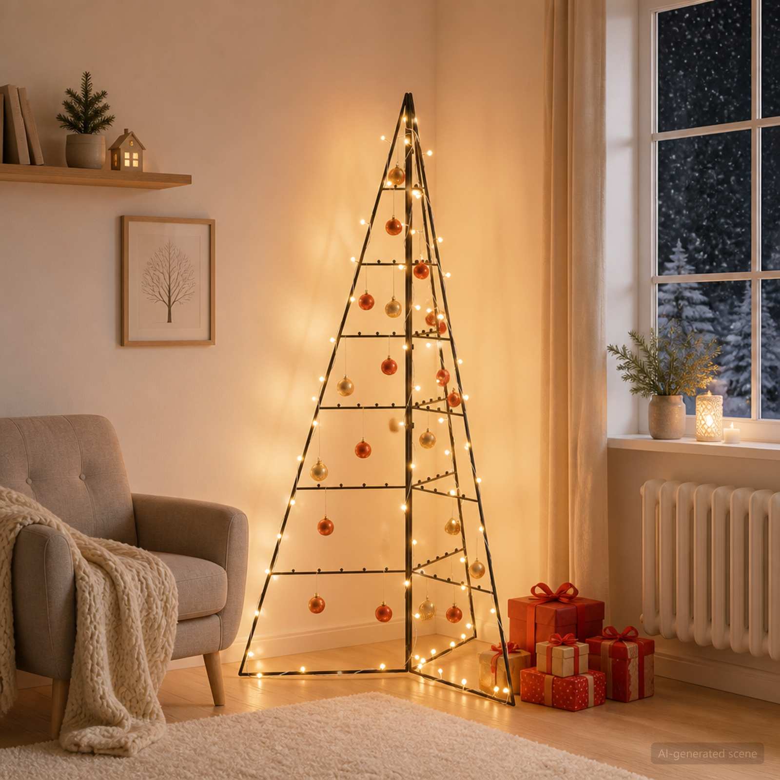 42054043_1.jpg vidaXL Kovový vianočný stromček s LED KUOPIO 140 cm Teplá biela Oceľ – Obrázok 1