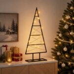 vidaXL Kovový vianočný stromček KUOPIO 60 cm Teplá biela