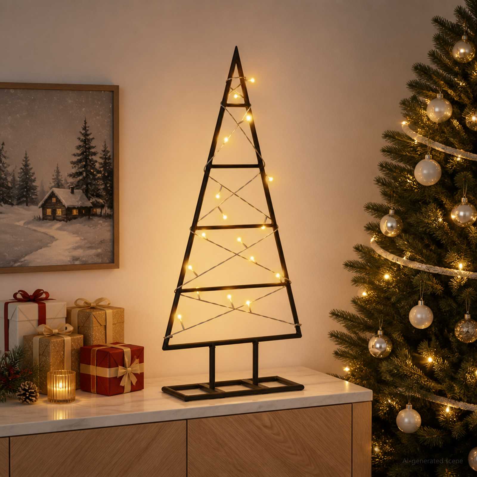 42054046_1.jpg vidaXL Kovový vianočný stromček KUOPIO 60 cm Teplá biela – Obrázok 1