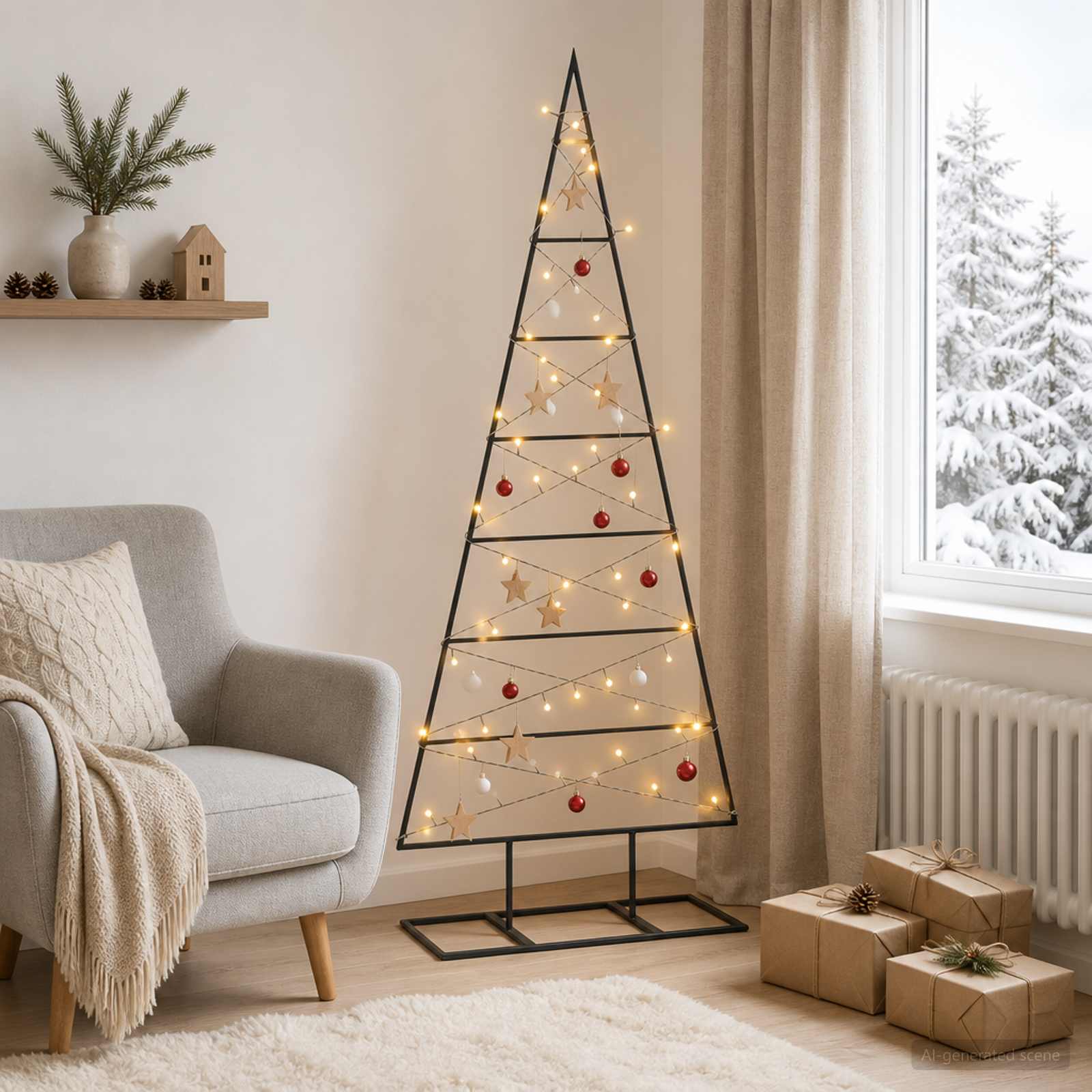 42054048_1.jpg vidaXL Kovový vianočný stromček KUOPIO 125 cm Teplá biela – Obrázok 1