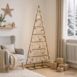 vidaXL Kovový vianočný stromček KUOPIO 150 cm Teplá biela – Obrázok 3
