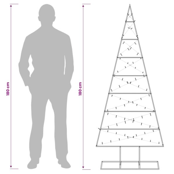 vidaXL Kovový vianočný stromček KUOPIO 180 cm Teplá biela – Obrázok 8