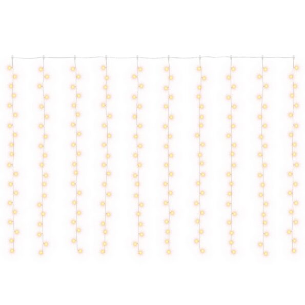 vidaXL Svetelný záves Priehľadná 300 x 200 cm PVC 200 LED – Obrázok 2