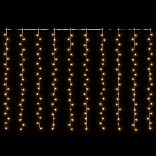 vidaXL Svetelný záves Priehľadná 300 x 200 cm PVC 200 LED – Obrázok 3