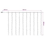 vidaXL Svetelný záves Priehľadná 300 x 200 cm PVC 200 LED – Obrázok 5