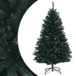 vidaXL Umelý Sklápací Vianočný Stromček 150 cm PVC Tmavozelená – Obrázok 2