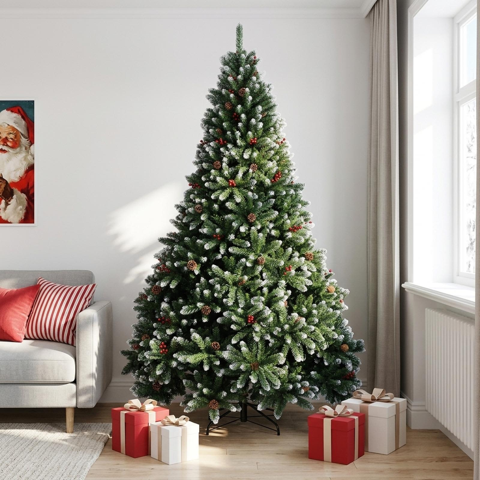 42054566_1.jpg vidaXL Umelý Sklápací Vianočný Stromček 210 cm oceľ – Obrázok 1