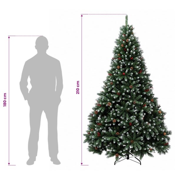 vidaXL Umelý Sklápací Vianočný Stromček 210 cm oceľ – Obrázok 8