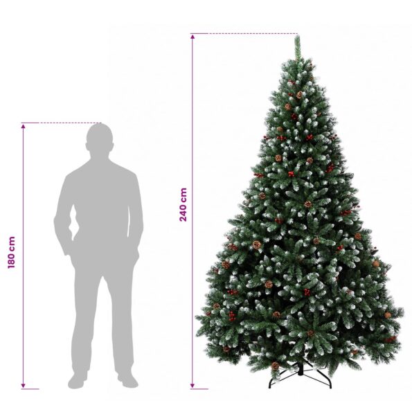vidaXL Umelý vianočný stromček s kĺbovou konštrukciou 240 cm oceľ – Obrázok 8