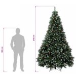 vidaXL Umelý kĺbový vianočný stromček 270 cm oceľ – Obrázok 8