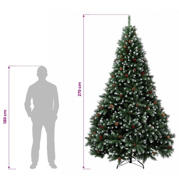 vidaXL Umelý kĺbový vianočný stromček 270 cm oceľ – Obrázok 8