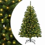 vidaXL Umelý Sklápací Vianočný Stromček 120 cm 150 LED Teplá biela – Obrázok 2