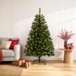 vidaXL Umelý Sklápací Vianočný Stromček 120 cm 150 LED Teplá biela – Obrázok 3