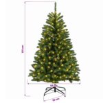 vidaXL Umelý Sklápací Vianočný Stromček 120 cm 150 LED Teplá biela – Obrázok 9