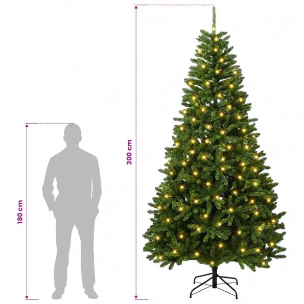 vidaXL Umelý Sklápací Vianočný Stromček 300 cm 1000 LED Teplá biela – Obrázok 12