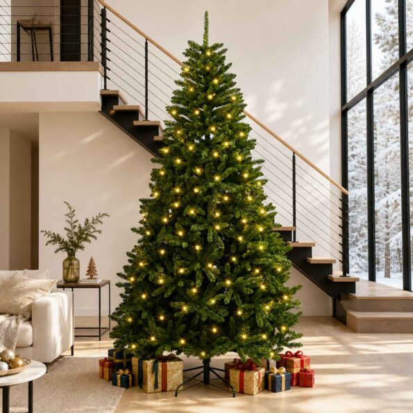 vidaXL Umelý Sklápací Vianočný Stromček 300 cm 1000 LED Teplá biela – Obrázok 3