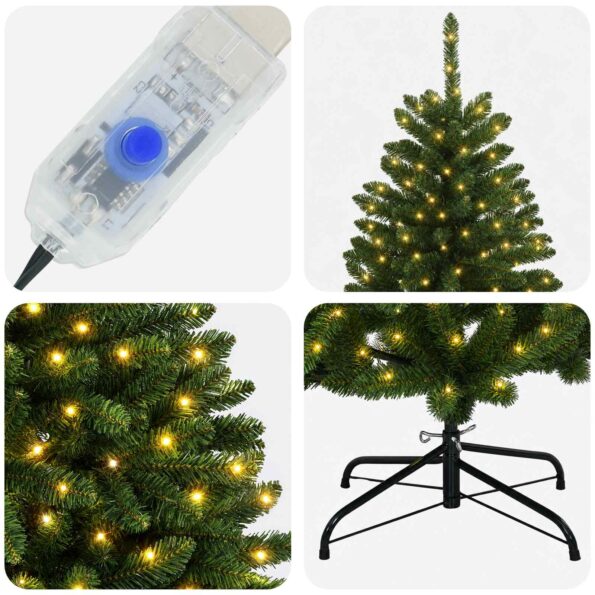 vidaXL Umelý Sklápací Vianočný Stromček 300 cm 1000 LED Teplá biela – Obrázok 7