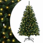 vidaXL Umelý Sklápací Vianočný Stromček 150 cm 150 LED Teplá biela – Obrázok 2