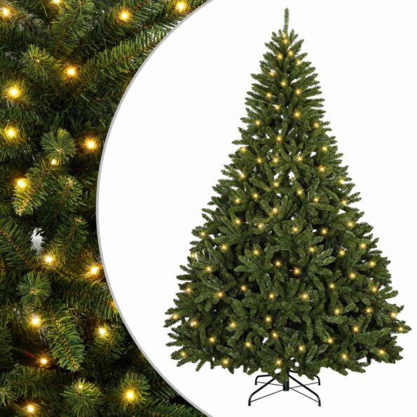 vidaXL Umelý Sklápací Vianočný Stromček 210 cm 400 LED Teplá biela – Obrázok 2