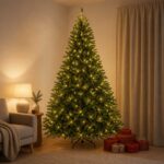 vidaXL Umelý Sklápací Vianočný Stromček 240 cm 600 LED Teplá biela – Obrázok 3