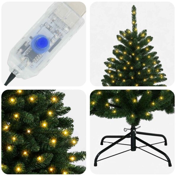 vidaXL Umelý Sklápací Vianočný Stromček 240 cm 600 LED Teplá biela – Obrázok 7
