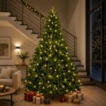 vidaXL Umelý Sklápací Vianočný Stromček 270 cm 600 LED Teplá biela – Obrázok 3