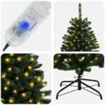 vidaXL Umelý Sklápací Vianočný Stromček 270 cm 600 LED Teplá biela – Obrázok 7