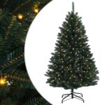 vidaXL Umelý Sklápací Vianočný Stromček 150 cm 150 LED Teplá biela – Obrázok 2