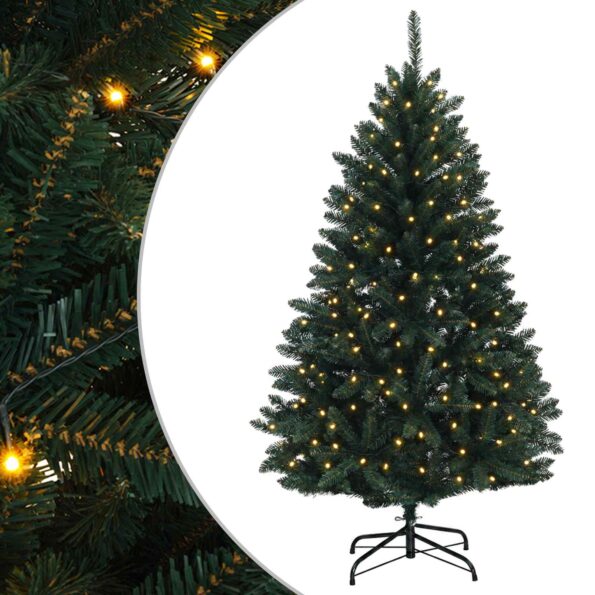 vidaXL Umelý Sklápací Vianočný Stromček 150 cm 150 LED Teplá biela – Obrázok 2