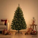 vidaXL Umelý Sklápací Vianočný Stromček 150 cm 150 LED Teplá biela – Obrázok 3