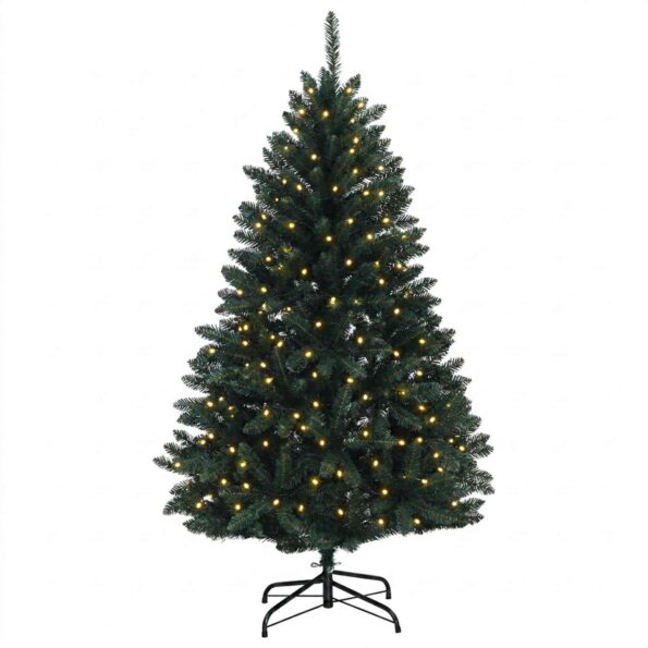 vidaXL Umelý Sklápací Vianočný Stromček 150 cm 150 LED Teplá biela – Obrázok 4