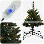 vidaXL Umelý Sklápací Vianočný Stromček 150 cm 150 LED Teplá biela – Obrázok 7