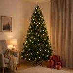 vidaXL Umelý Sklápací Vianočný Stromček 210 cm 400 LED Teplá biela