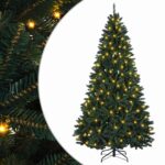 vidaXL Umelý Sklápací Vianočný Stromček 210 cm 400 LED Teplá biela – Obrázok 2