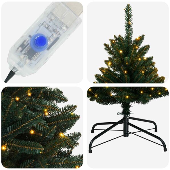 vidaXL Umelý Sklápací Vianočný Stromček 210 cm 400 LED Teplá biela – Obrázok 7