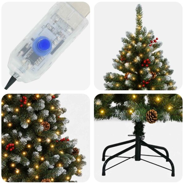 vidaXL Umelý Sklápací Vianočný Stromček 300 cm 1000 LED Teplá biela – Obrázok 7