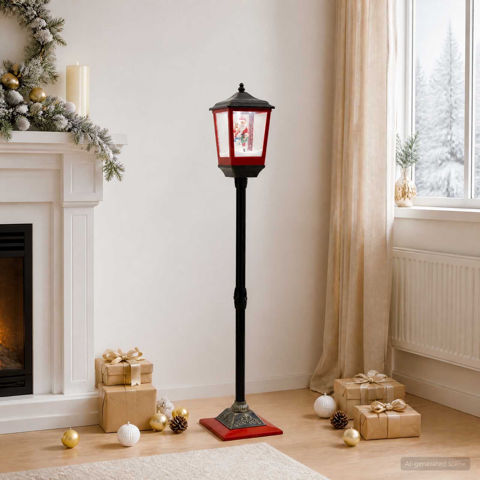 42054680_1.jpg vidaXL Vianočný lampáš ESPOO Studená biela 26,5 x 26,5 x 146 cm – Obrázok 1