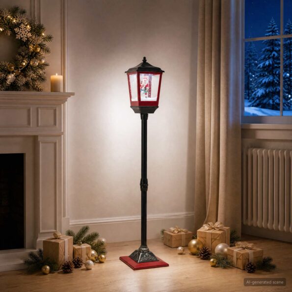 vidaXL Vianočný lampáš ESPOO Studená biela 26,5 x 26,5 x 146 cm – Obrázok 3