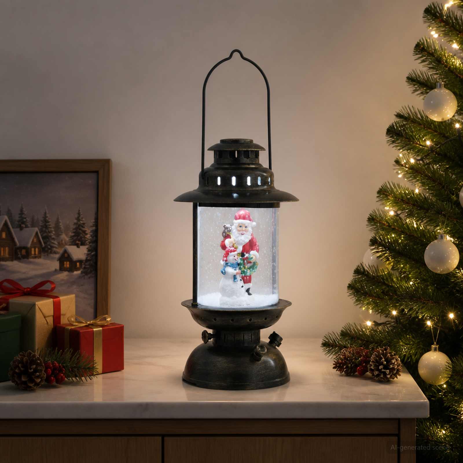 42054681_1.jpg vidaXL Christmas Lantern ESPOO Studená biela Ø 21 x 40,5 cm – Obrázok 1