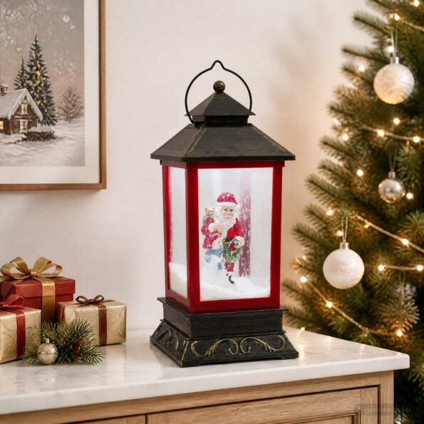 vidaXL Vianočný lampáš ESPOO Studená biela 17,5 x 17,5 x 41 cm – Obrázok 3