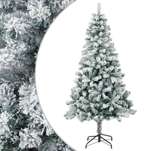 vidaXL Umelý vianočný stromček 120 cm PVC a oceľ Zelená a biela – Obrázok 2