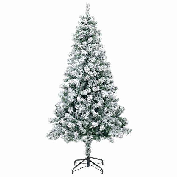 vidaXL Umelý vianočný stromček 120 cm PVC a oceľ Zelená a biela – Obrázok 3