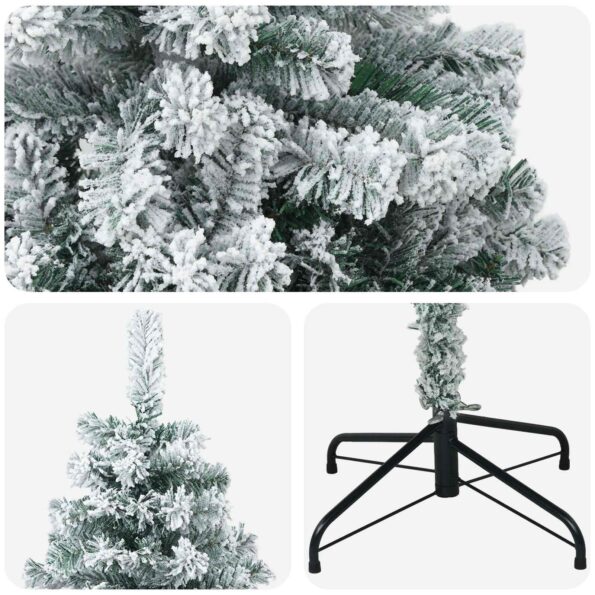 vidaXL Umelý vianočný stromček 120 cm PVC a oceľ Zelená a biela – Obrázok 4