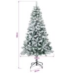 vidaXL Umelý vianočný stromček 120 cm PVC a oceľ Zelená a biela – Obrázok 7