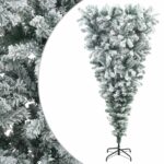 vidaXL Umelý vianočný stromček hore nohami 210 cm PVC a oceľ – Obrázok 2