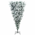 vidaXL Umelý vianočný stromček hore nohami 210 cm PVC a oceľ – Obrázok 3