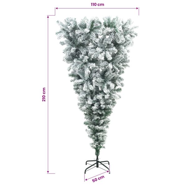 vidaXL Umelý vianočný stromček hore nohami 210 cm PVC a oceľ – Obrázok 7