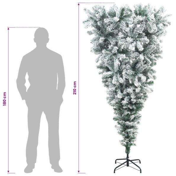 vidaXL Umelý vianočný stromček hore nohami 210 cm PVC a oceľ – Obrázok 8